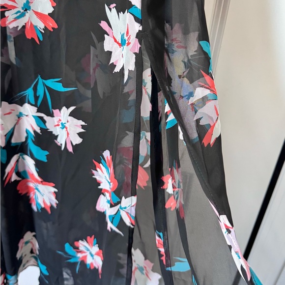 Floral Maxi Dress with Slit and Spaghetti Straps - Picture 3 of 7